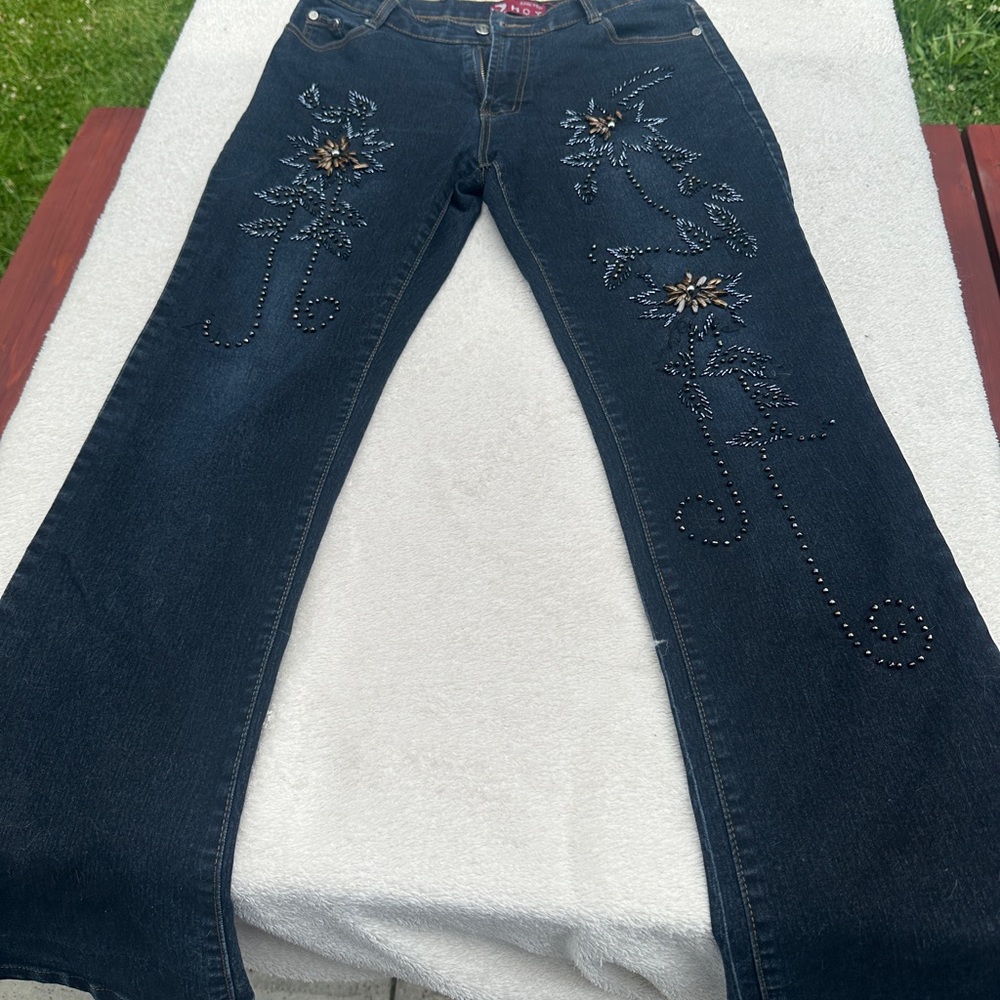 Embellished Dark Blue Jeans